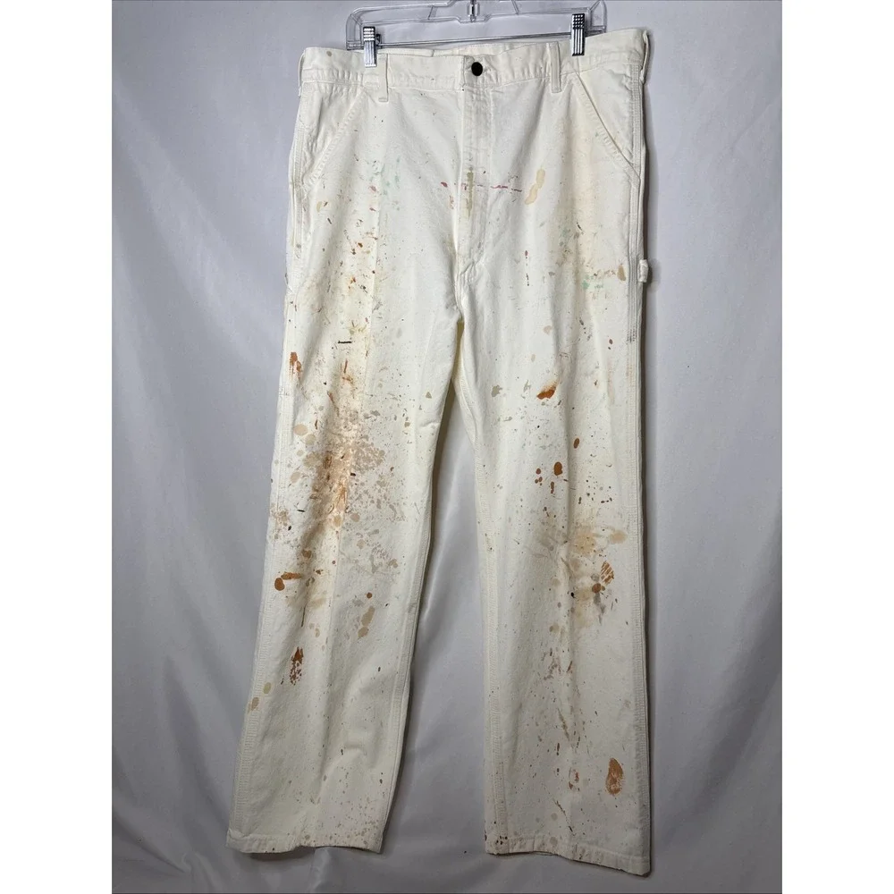 Vtg Roebucks Painter Carpenter Pants Jeans‎ Denim 38x30.5